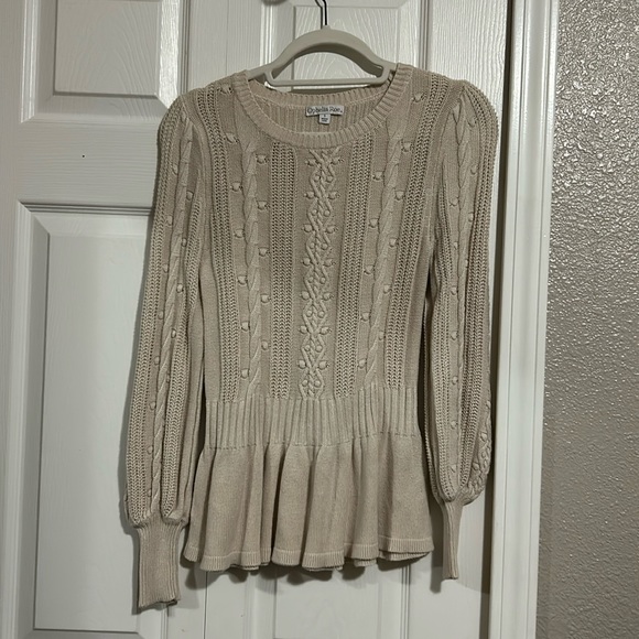 Ophelia Roe Tops - Ophelia Roe Nitted Cream Top Size Small